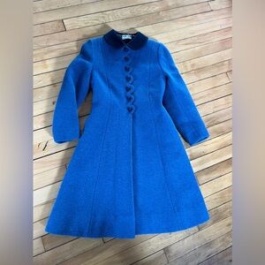 Vintage Emily Jane Made in England hand woven harris tweed wool blue jacket